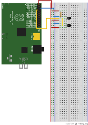 Two thermal sensor connected to GPIO